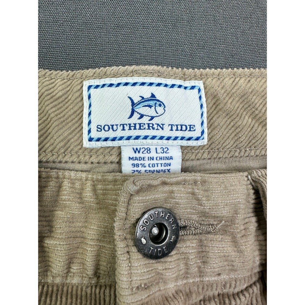 Southern Tide Men's Corduroy Pants Tan Khaki 28x32 Straight Leg Stretch Cotton